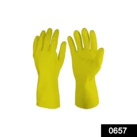 0657 - Cut Glove Reusable Rubber Hand Gloves (Natural) - 1 pc