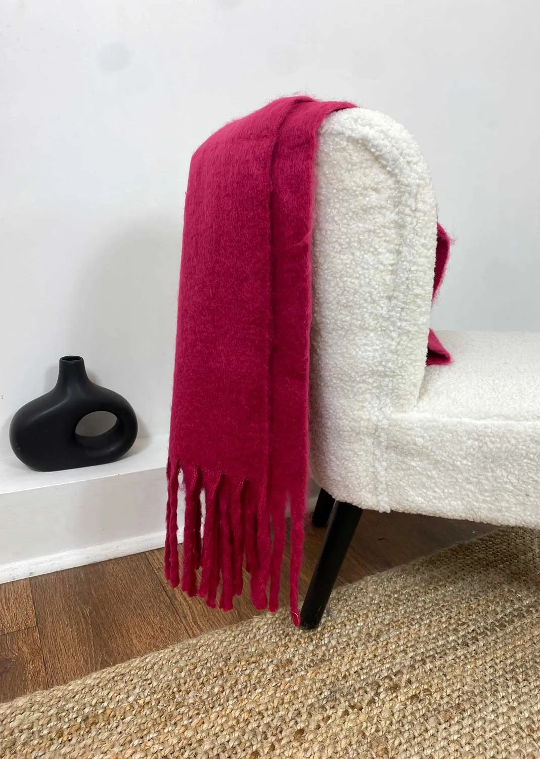 Alba Blanket Scarf in Crimson