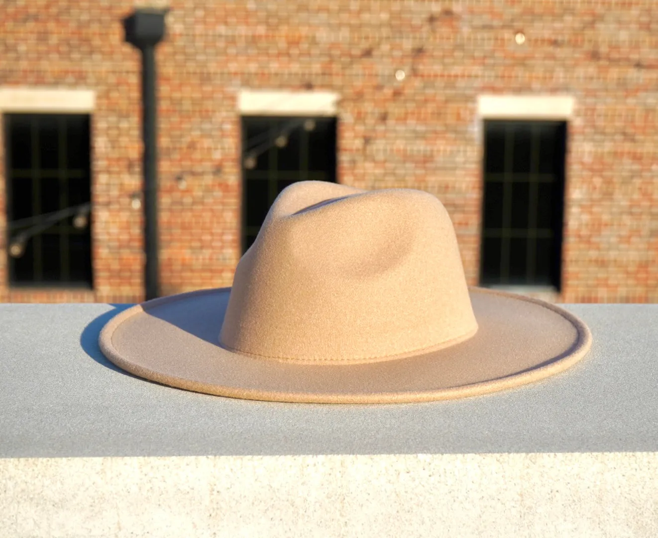 Atlanta Wide Brim Fedora - Khaki