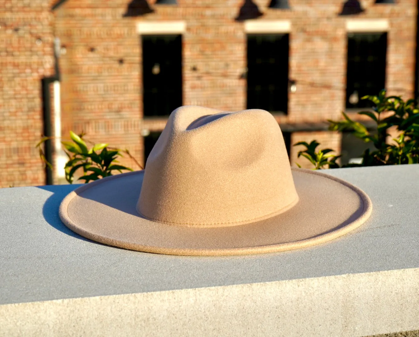 Atlanta Wide Brim Fedora - Khaki