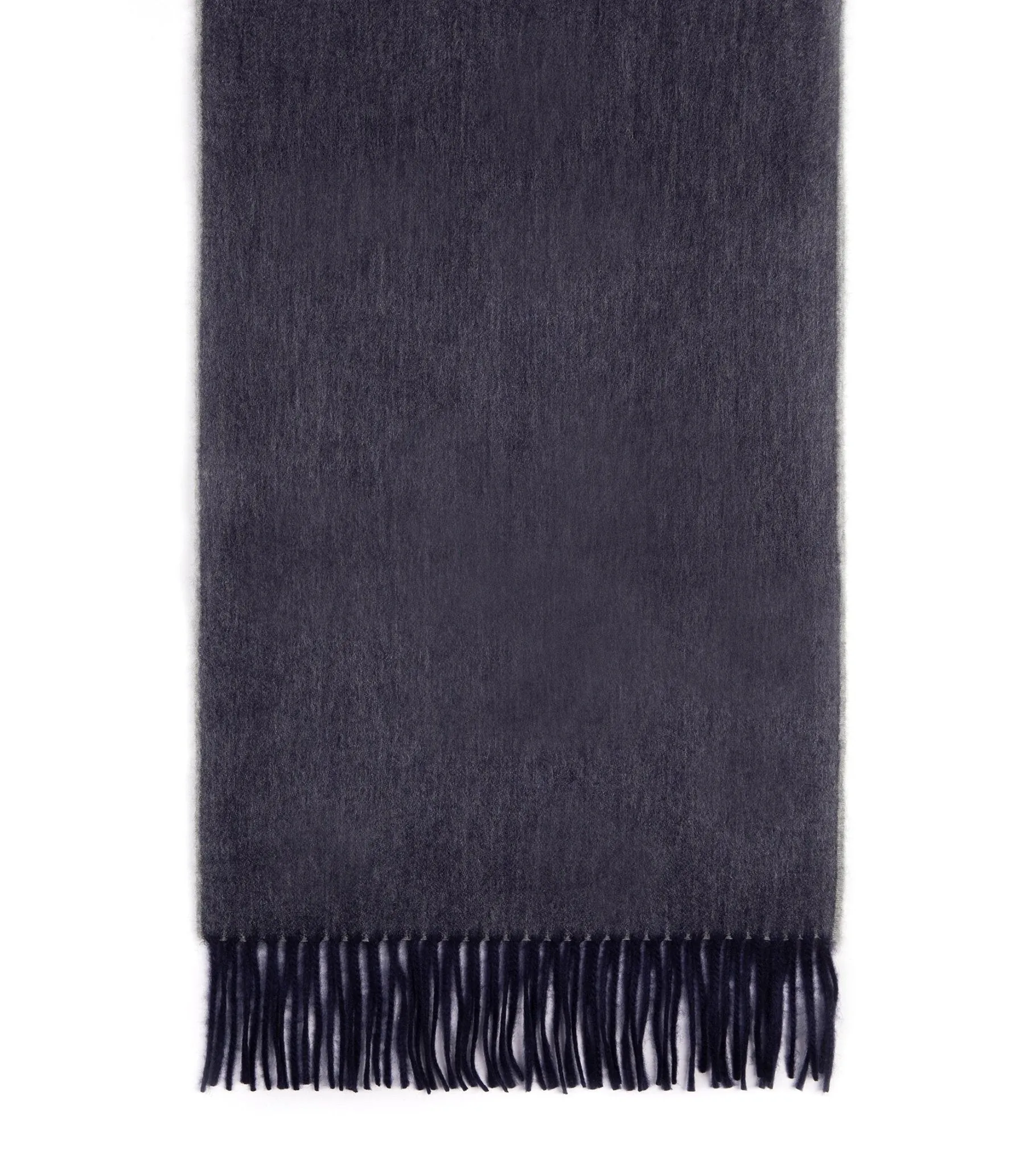 Begg x Co Arran Reversible Oversized Cashmere Scarf: Navy/Grey