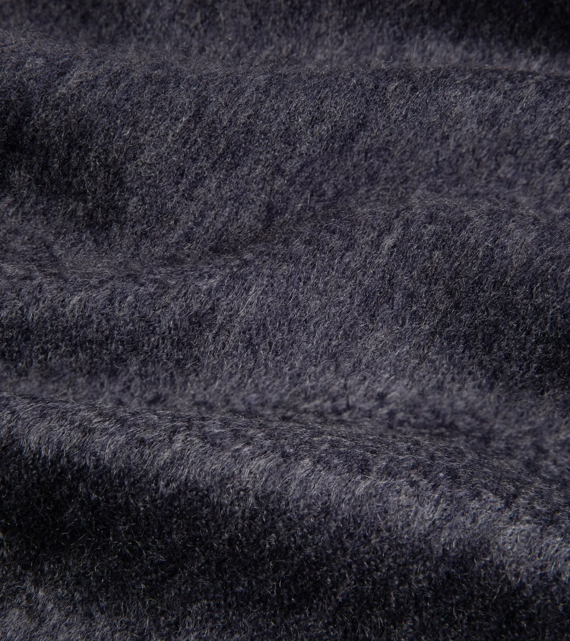 Begg x Co Arran Reversible Oversized Cashmere Scarf: Navy/Grey