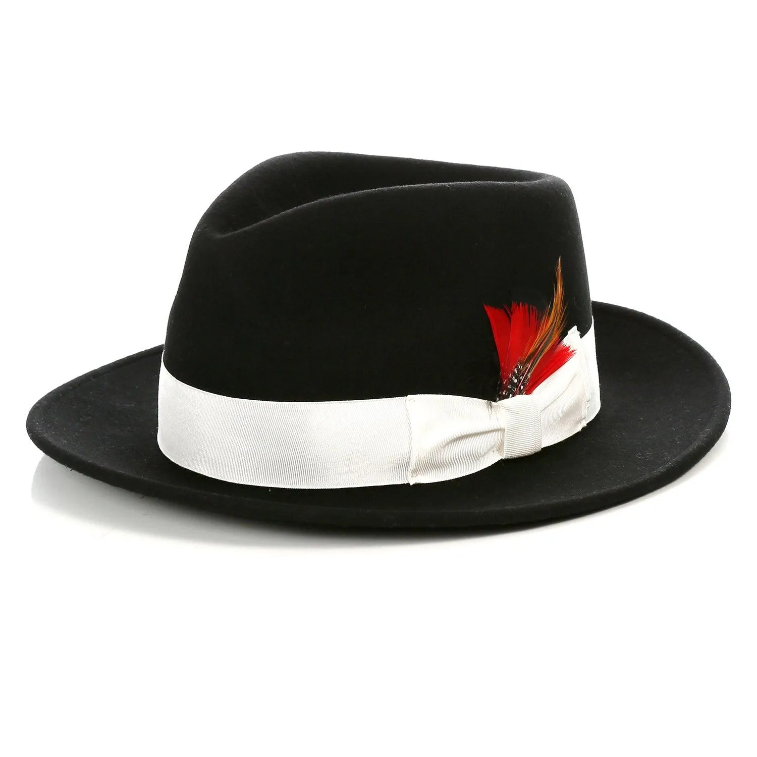 Black & White Fedora 100% Australian Wool Crushable Hat