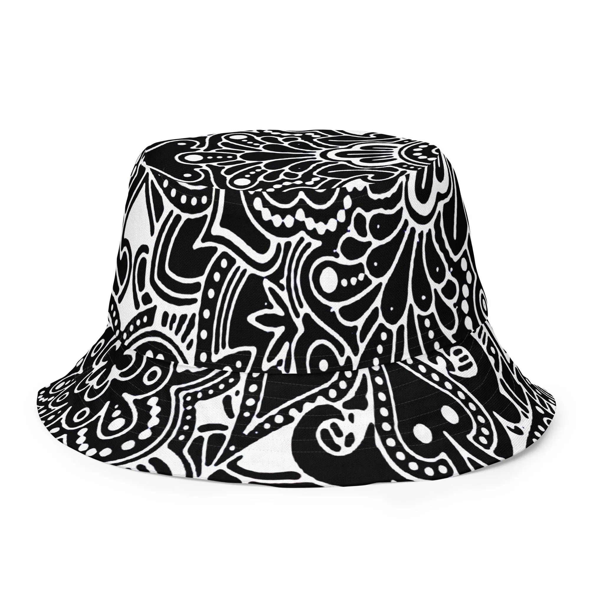 Black and White Designer Bucket Hat Monochrome Marvel, lioness-love