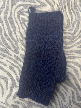 Blue Gotland Hand-knit fingerless gloves