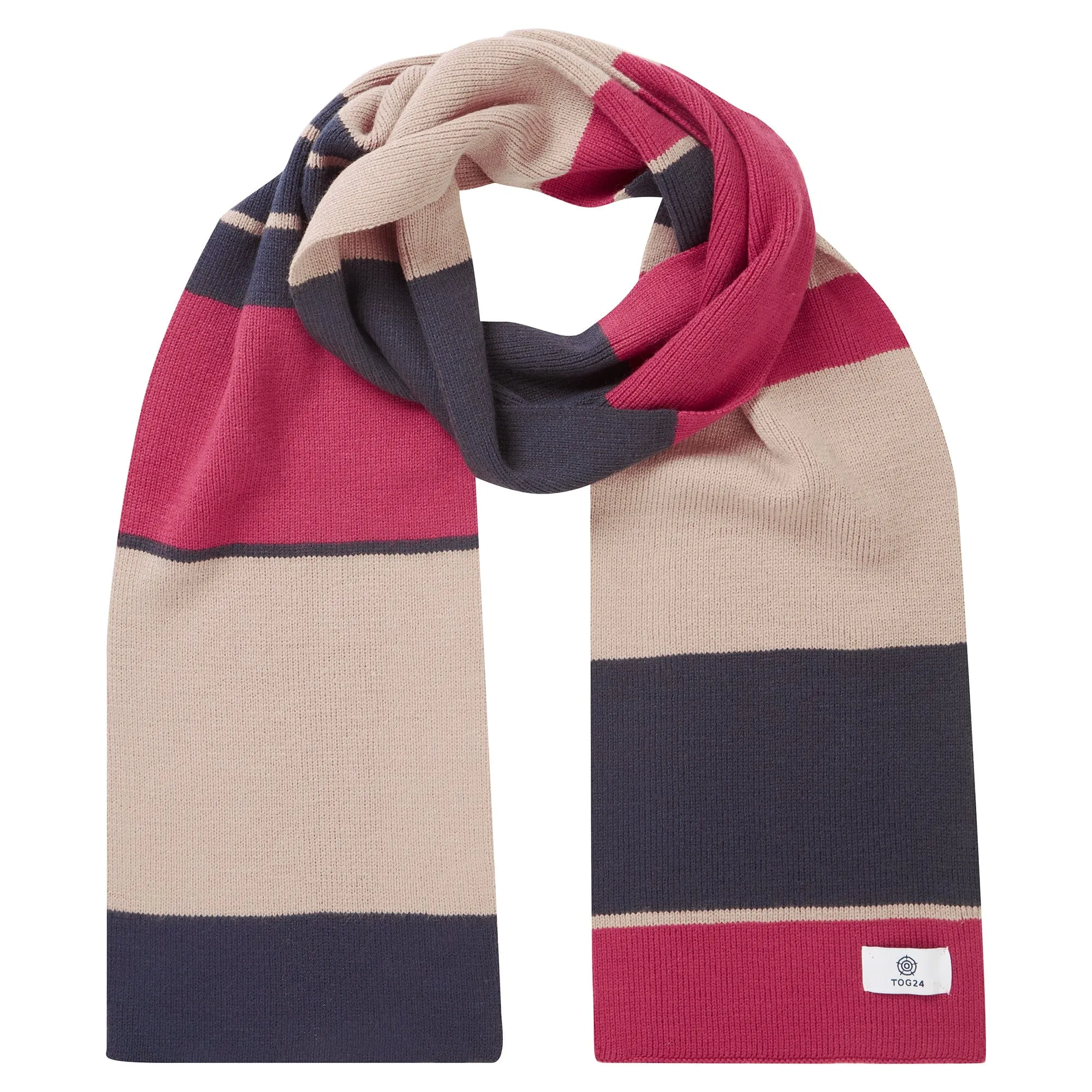 Brington Colour Blocked Scarf - Cerise