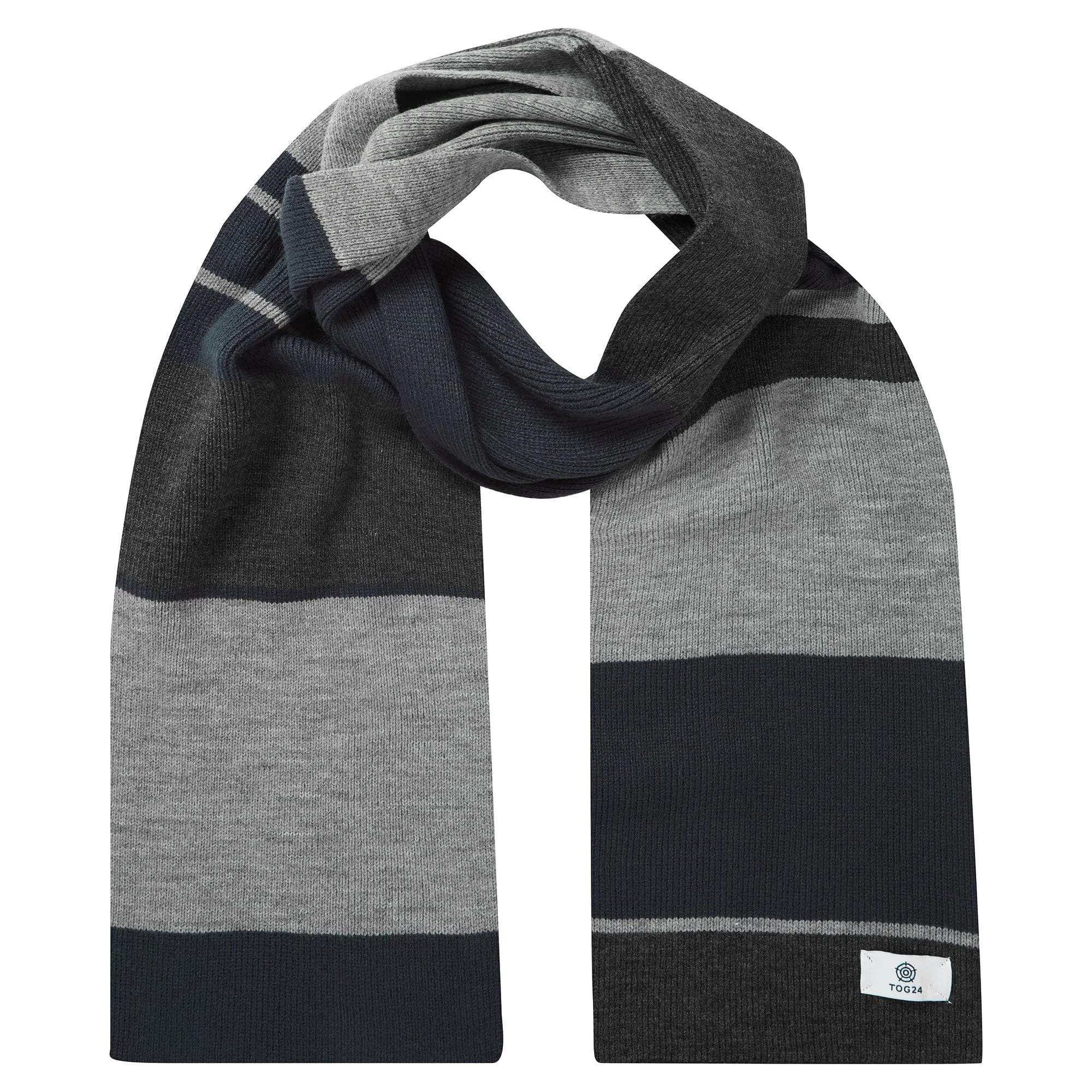 Brington Colour Blocked Scarf - Dark Indigo