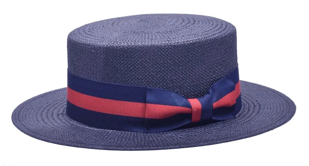 Bruno capelo Blue Men's Straw Hats Red and Blue band