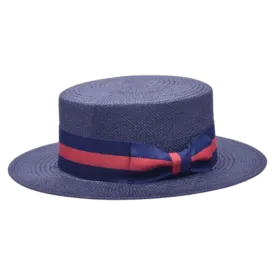 Bruno capelo Blue Men's Straw Hats Red and Blue band