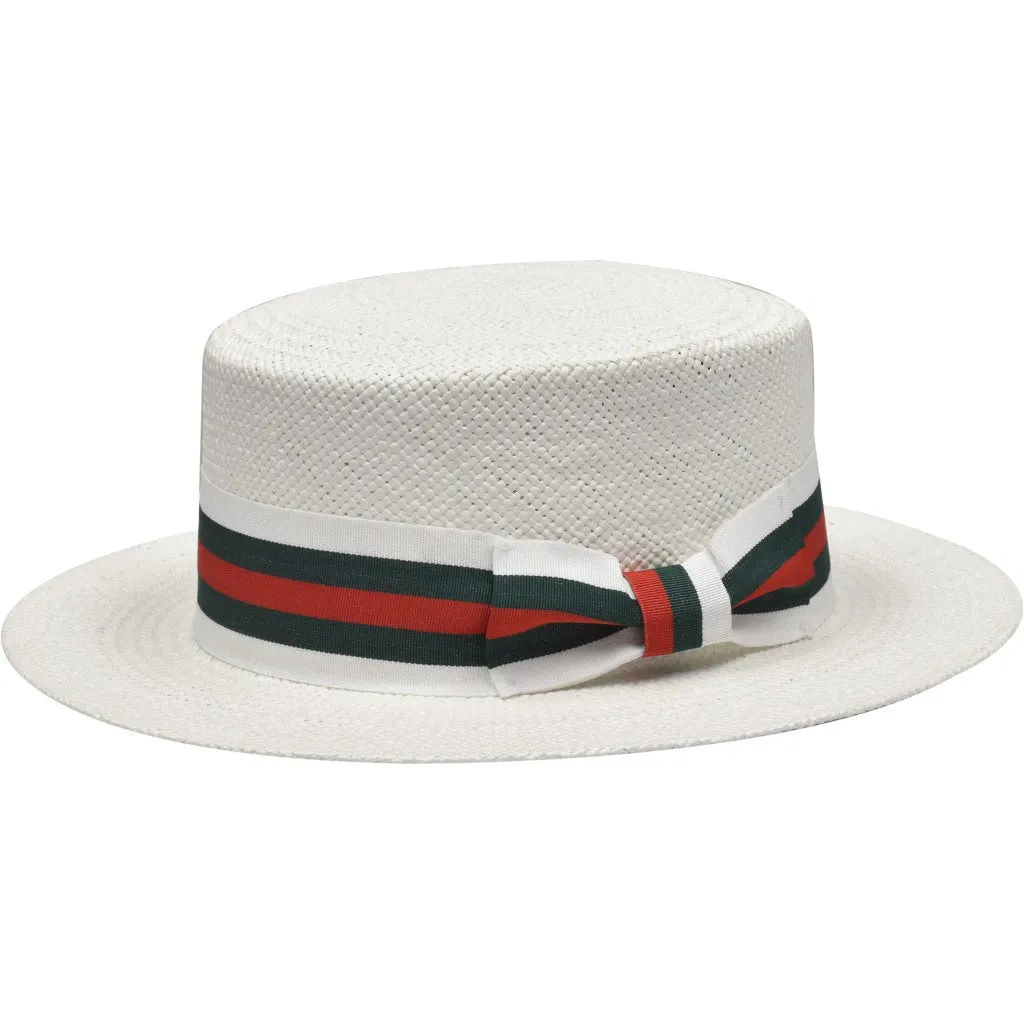 Bruno Capelo Boater Straw Flat Brim Skimmer