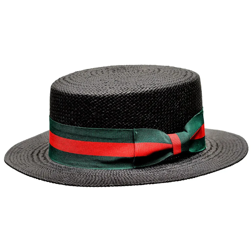 Bruno Capelo Boater Straw Flat Brim Skimmer