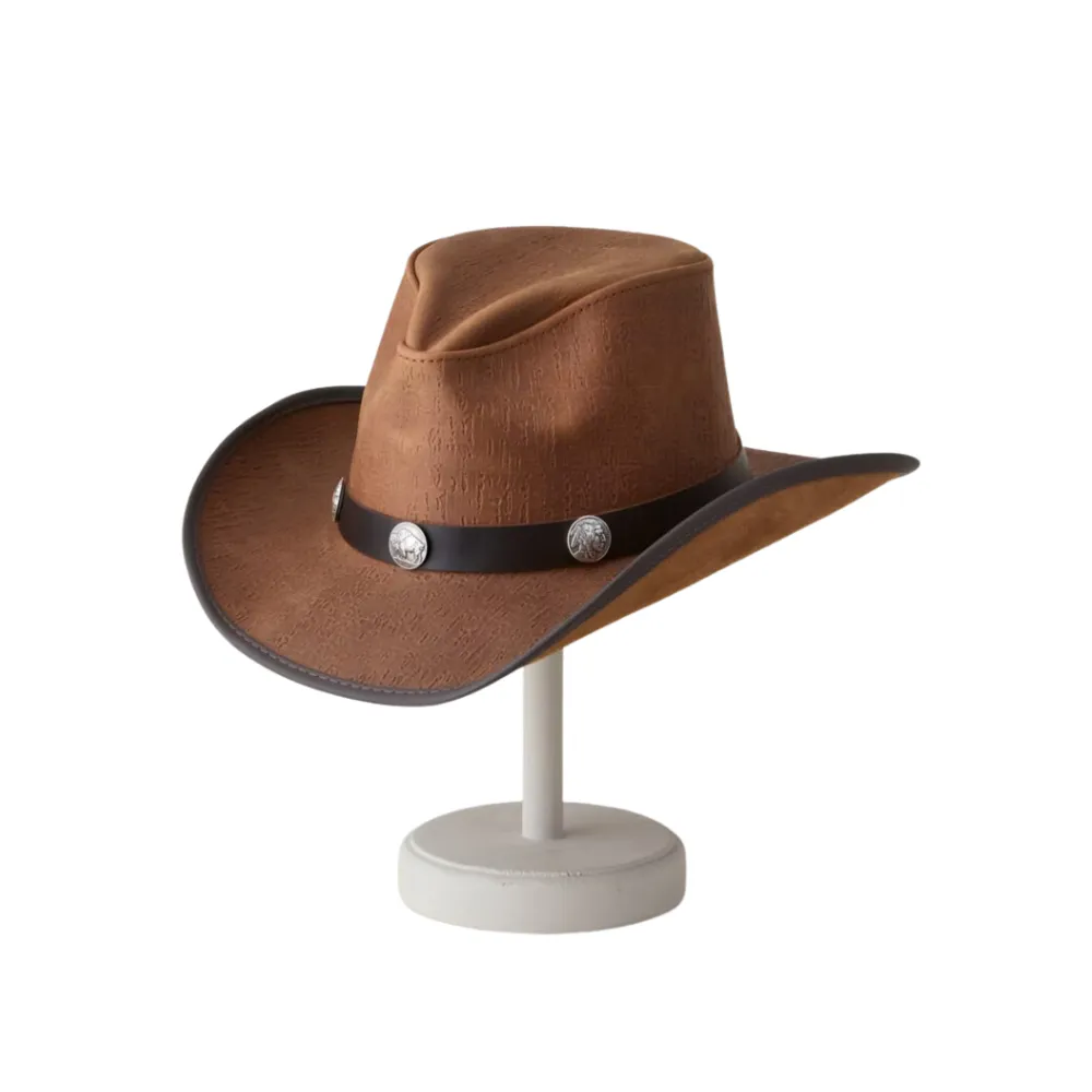 Buffalo Nickels Leather Cowboy Hat