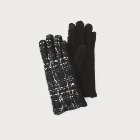 Caracol Stretch Knit Gloves 9001-TWD-B Black/White Tweed