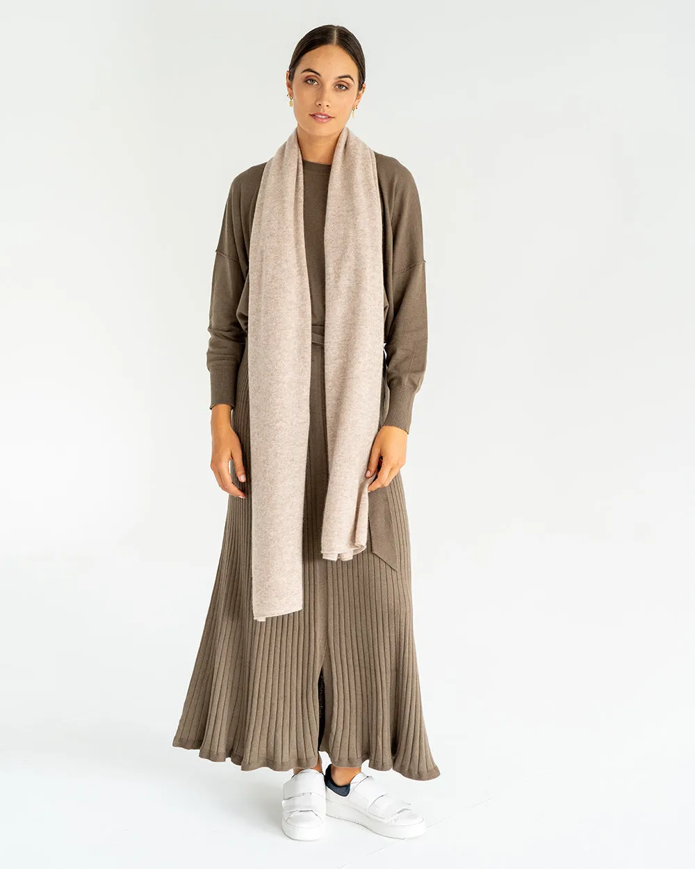 Cashmere Travel Wrap - Light Brown