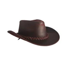 Cattleman Crown Cowboy Leather Top Hat