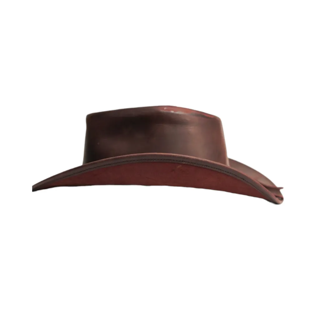 Cattleman Crown Cowboy Leather Top Hat