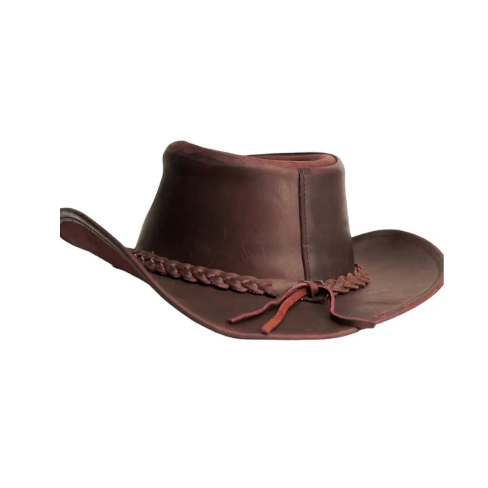 Cattleman Crown Cowboy Leather Top Hat