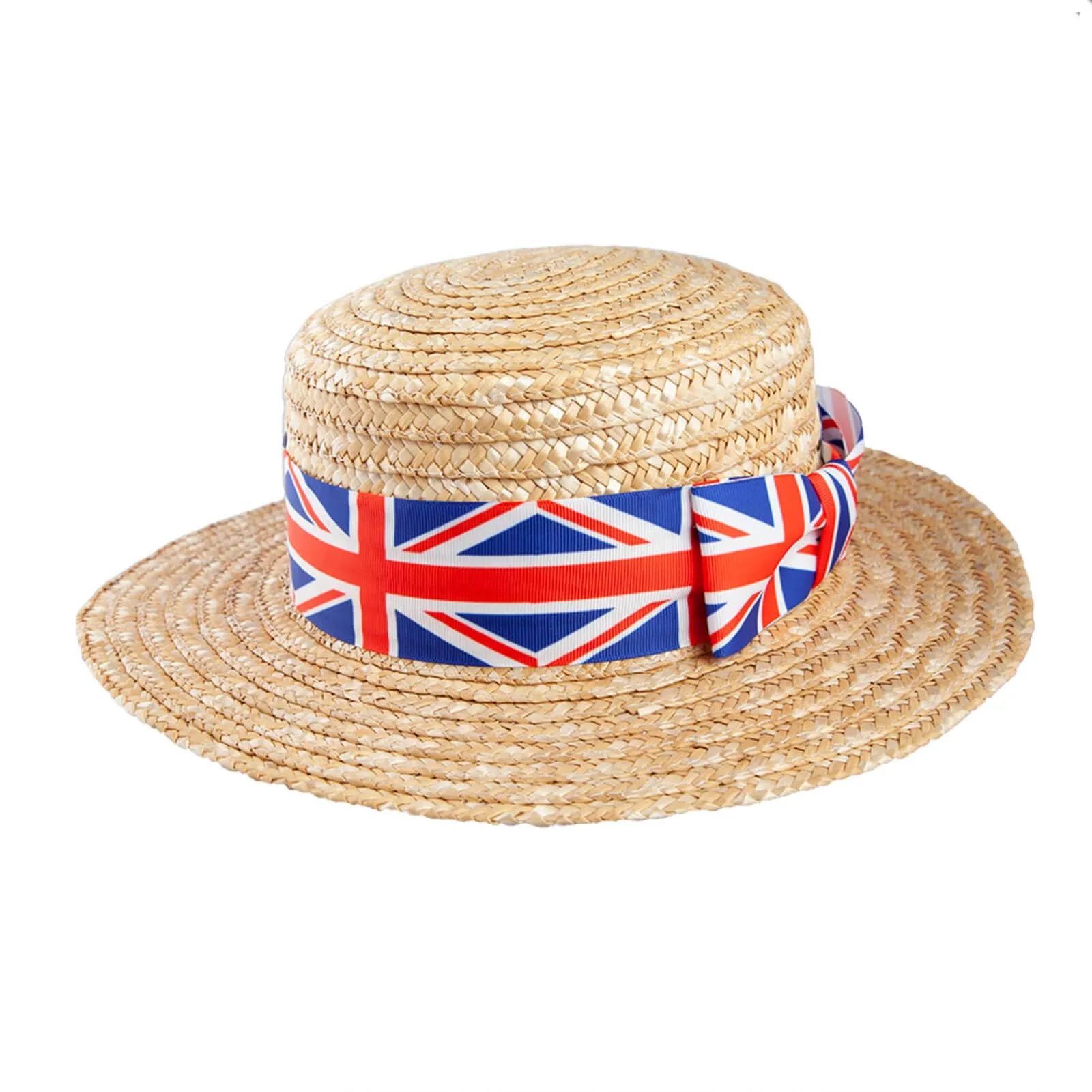 Classic Boater Hat GB Flag Fancy Dress Sports Royal Party