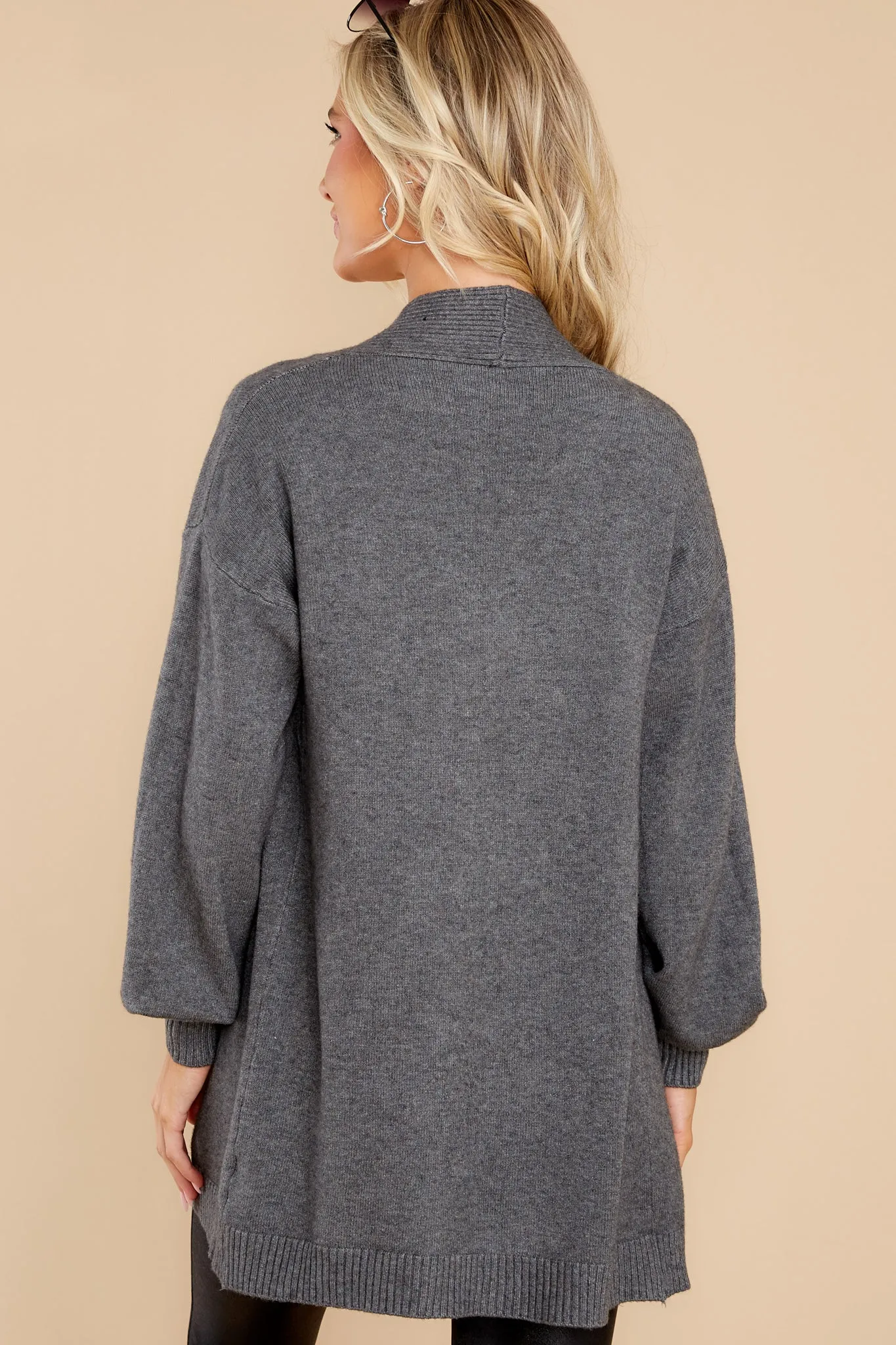 Closely Watching Charcoal Grey Cardigan