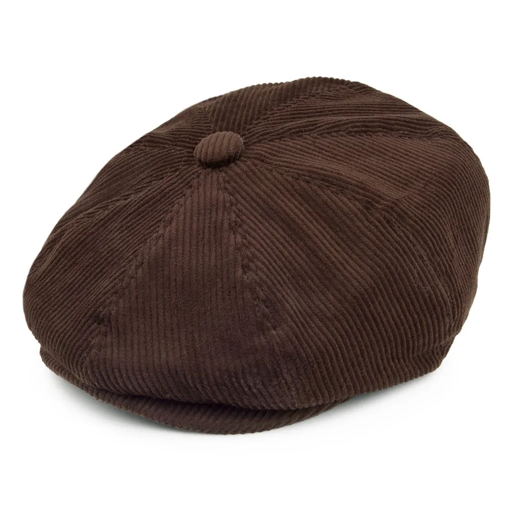 Corduroy Newsboy Cap - Brown