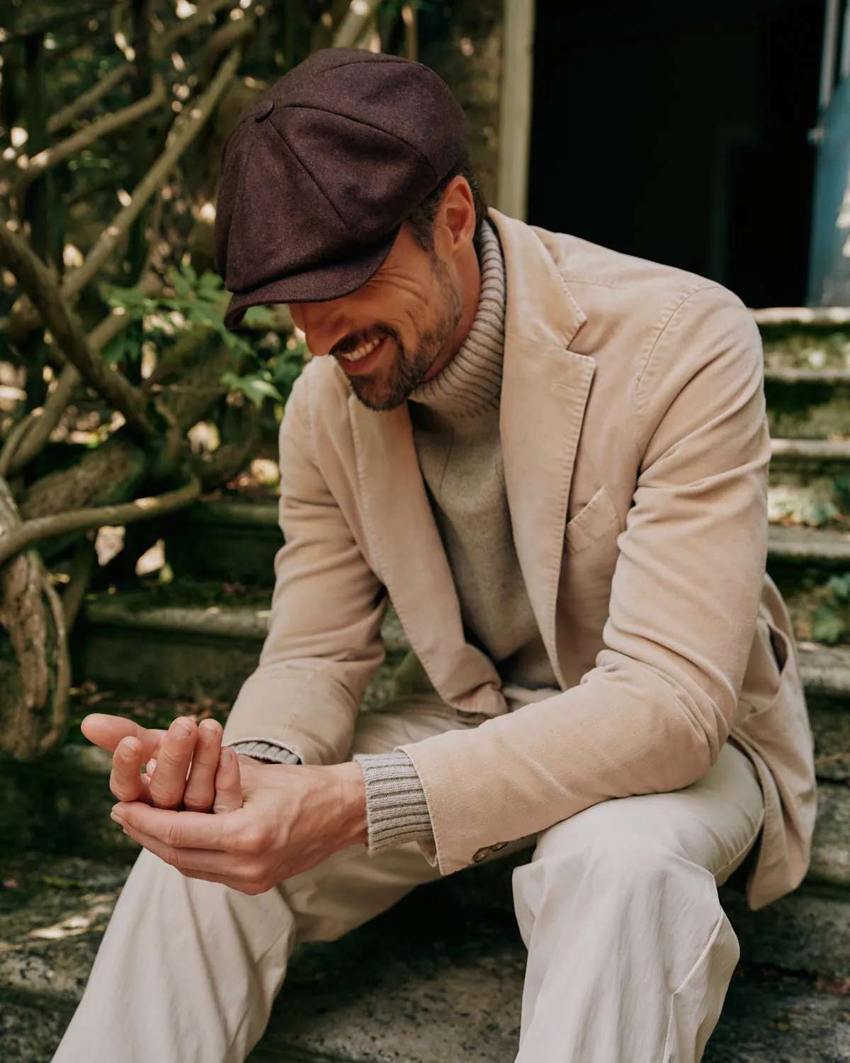 Dark Brown Newsboy Cap