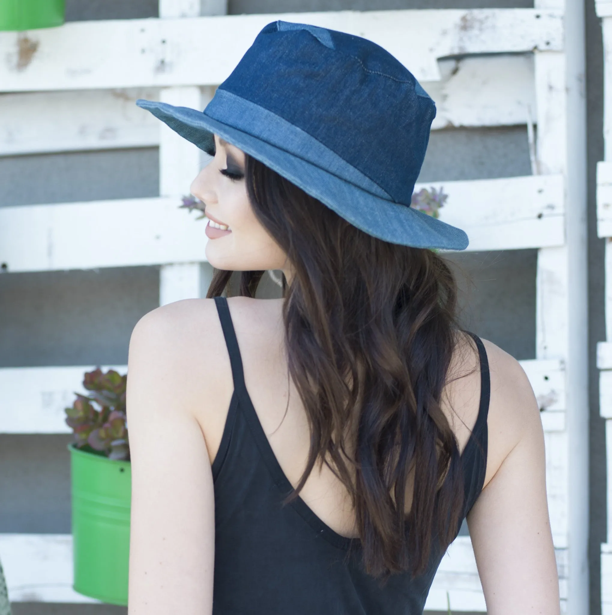 Denim Color Block Bucket Hat