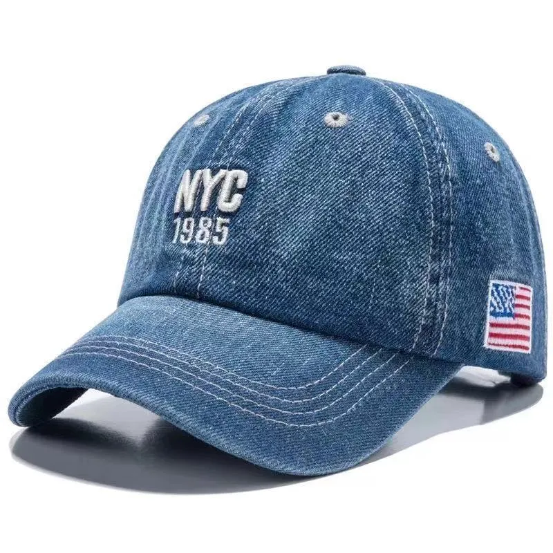 Fashion NYC Denim Baseball Cap Men Women letter Embroidery Snapback Hat Casquette Summer Sports USA Hip Hop Caps sun hats