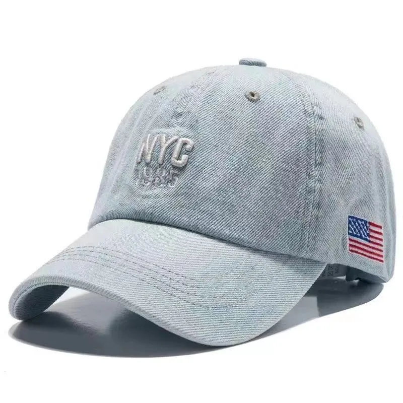 Fashion NYC Denim Baseball Cap Men Women letter Embroidery Snapback Hat Casquette Summer Sports USA Hip Hop Caps sun hats