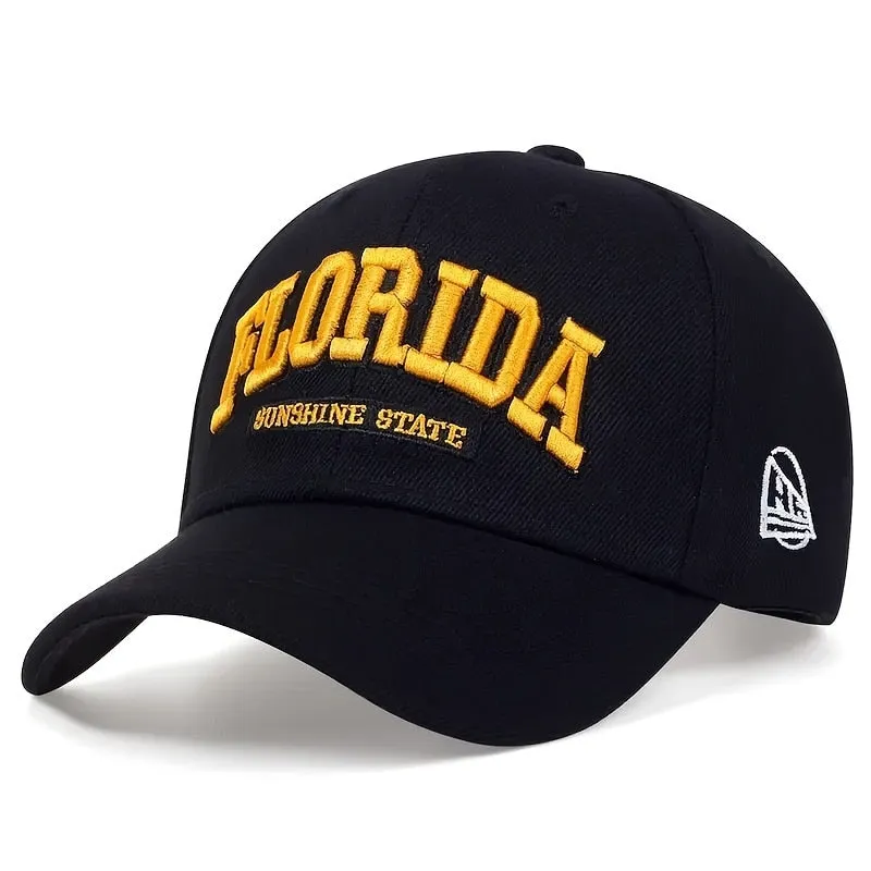 FLORIDA baseball Cap Letter embroidered Cotton Snapback Hat Men Women Trucker Caps Spring Summer outdoor Sun Hats