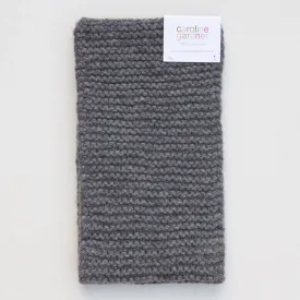 Grey Chunky Cashmere Knitted Scarf