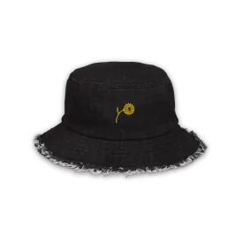 'Happy Sunflower' Denim Bucket Hat