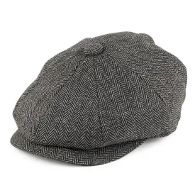 Kids Herringbone Newsboy Cap - Charcoal - Wholesale Pack