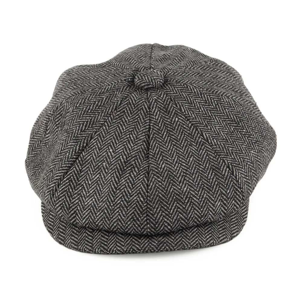 Kids Herringbone Newsboy Cap - Charcoal - Wholesale Pack