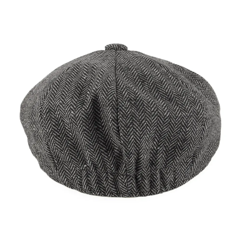 Kids Herringbone Newsboy Cap - Charcoal - Wholesale Pack