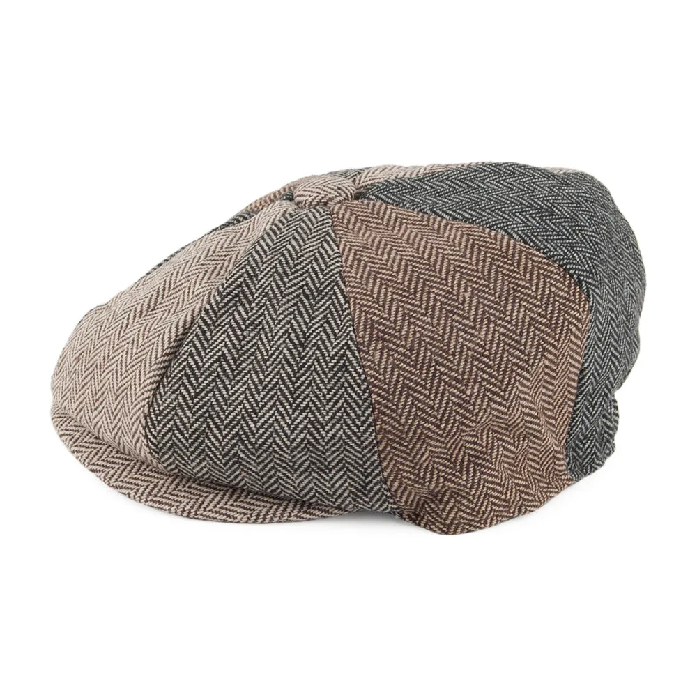 Kids Herringbone Patch Newsboy Cap - Multi-Coloured