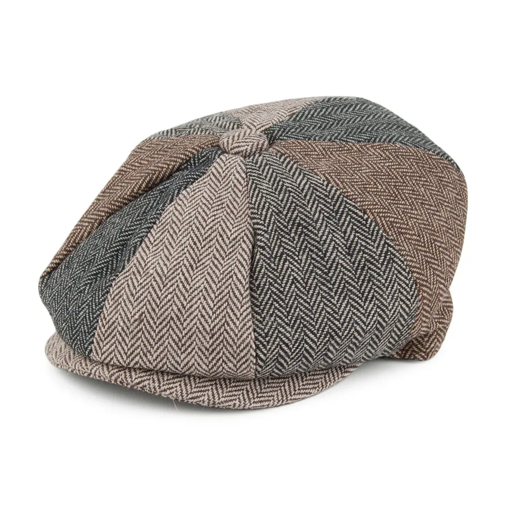 Kids Herringbone Patch Newsboy Cap - Multi-Coloured