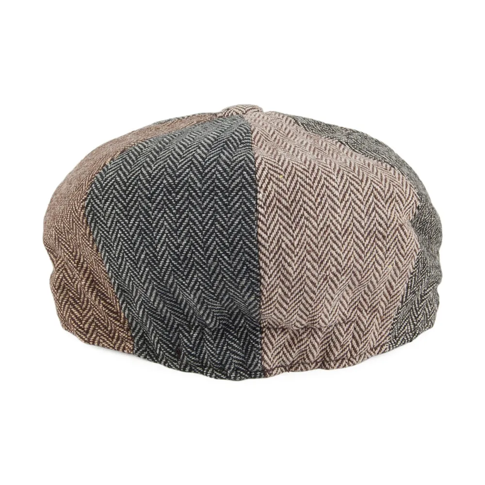 Kids Herringbone Patch Newsboy Cap - Multi-Coloured