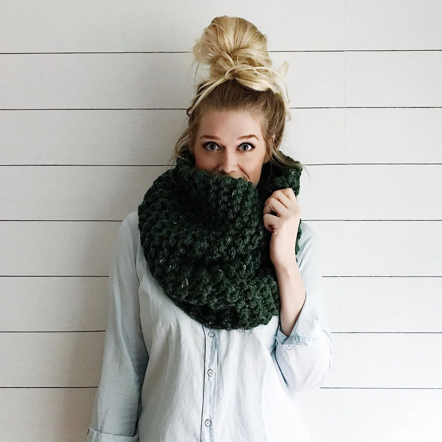 Knit Cowl Infinity Scarf Knitted Chunky Wrap Warmer Loop Snood