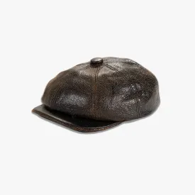 Leather Newsboy Cap