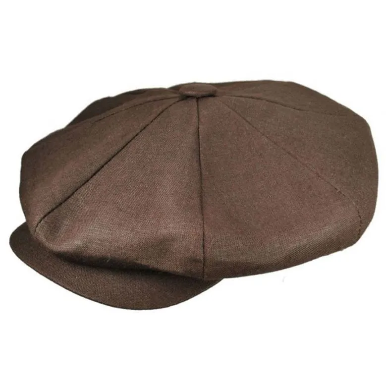 Linen Big Apple Newsboy Cap by Capas