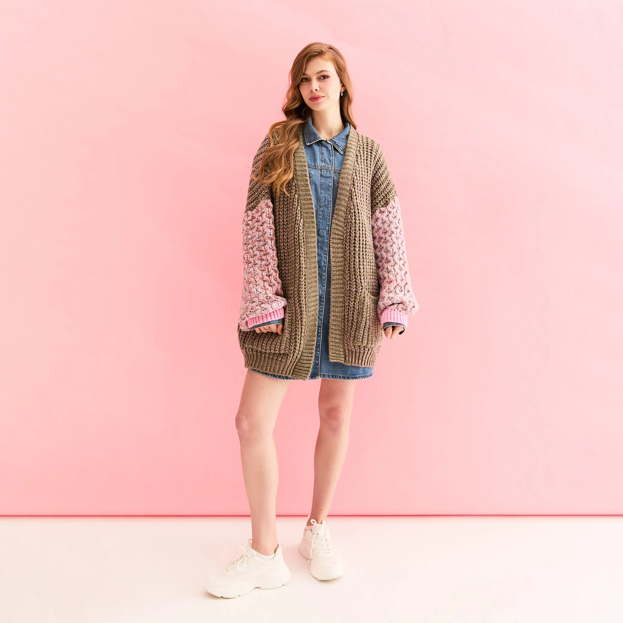 Madison Oversized Balloon Sleeve Knit Cardigan - Khaki