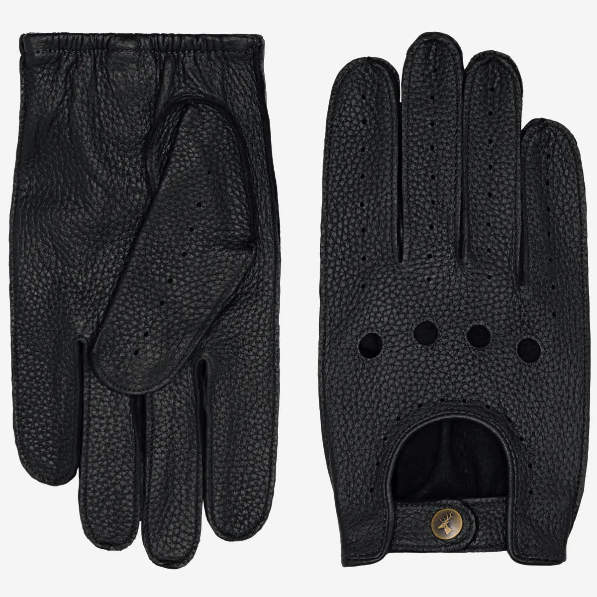 Marley (black) – luxurious driving gloves made of American deerskin leather