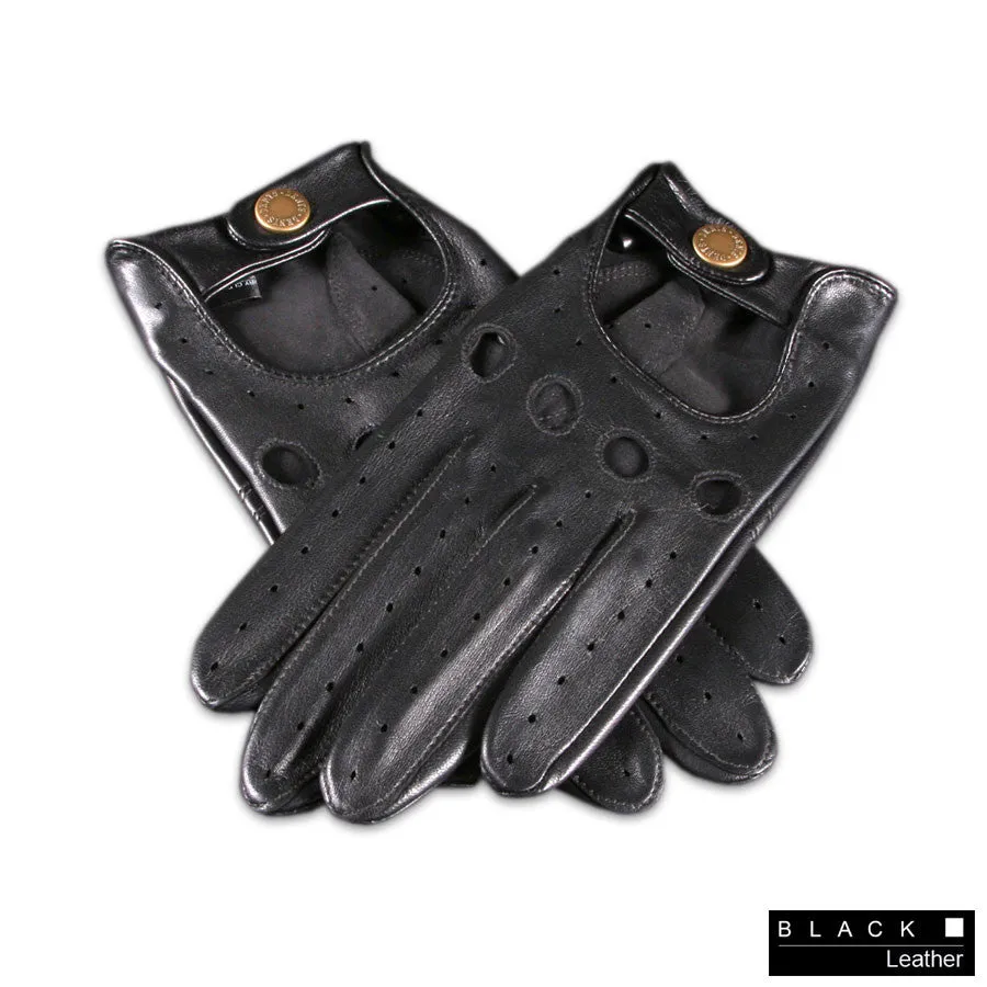 Men's Black Leather Driving Gloves