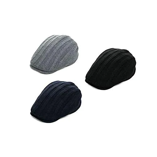 Mens Winter Wool Newsboy Cap Adjustable Cold Weather Flat Cap Soft Lined