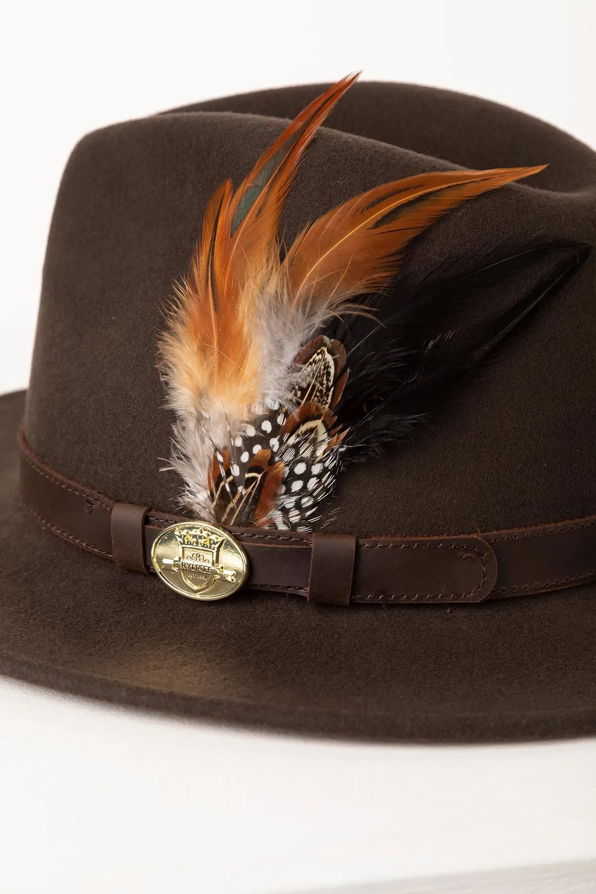 Men's Wool Fedora Hat With Feather - Danby