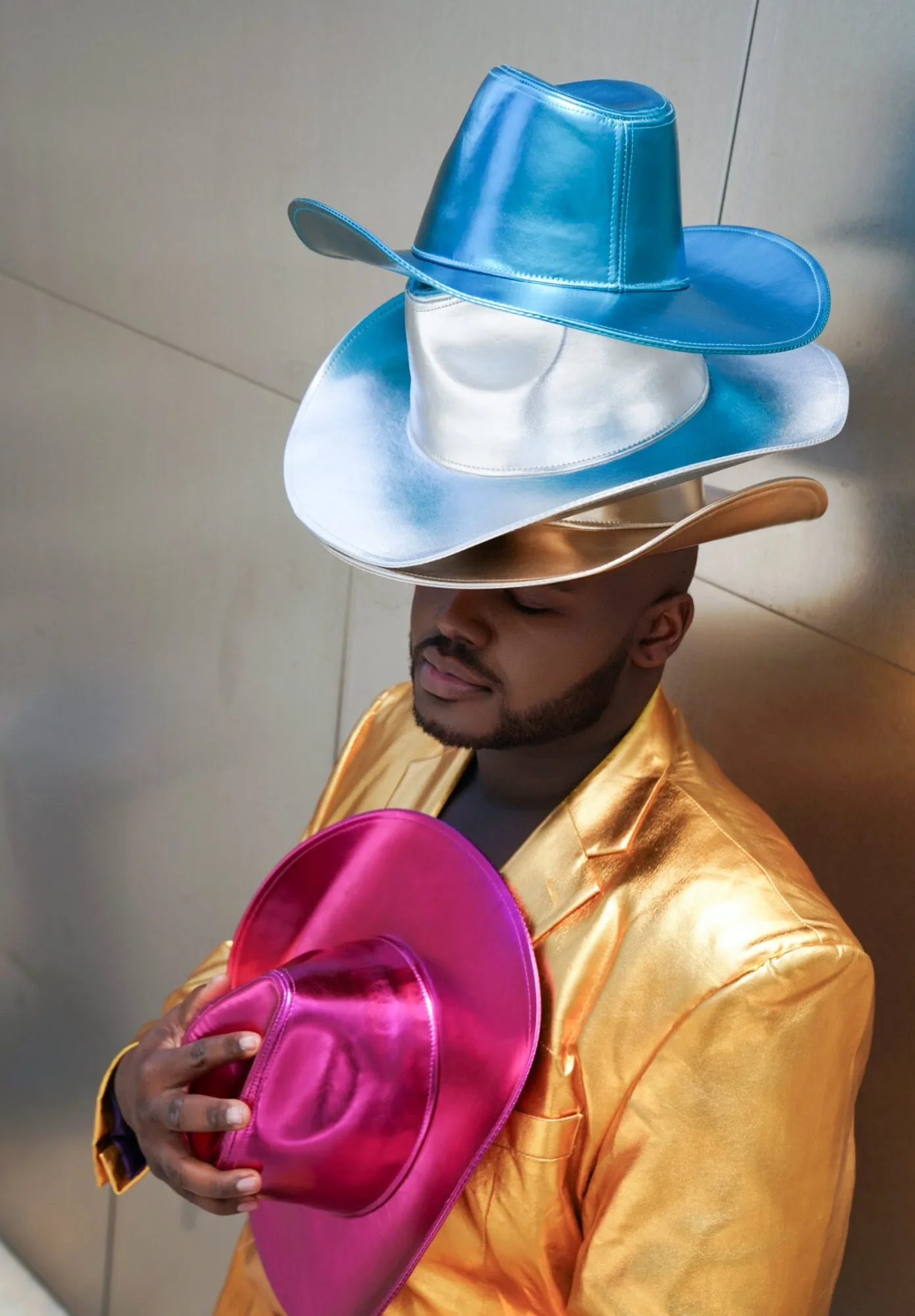 Metallic Pink Wide brim Cowboy Hat