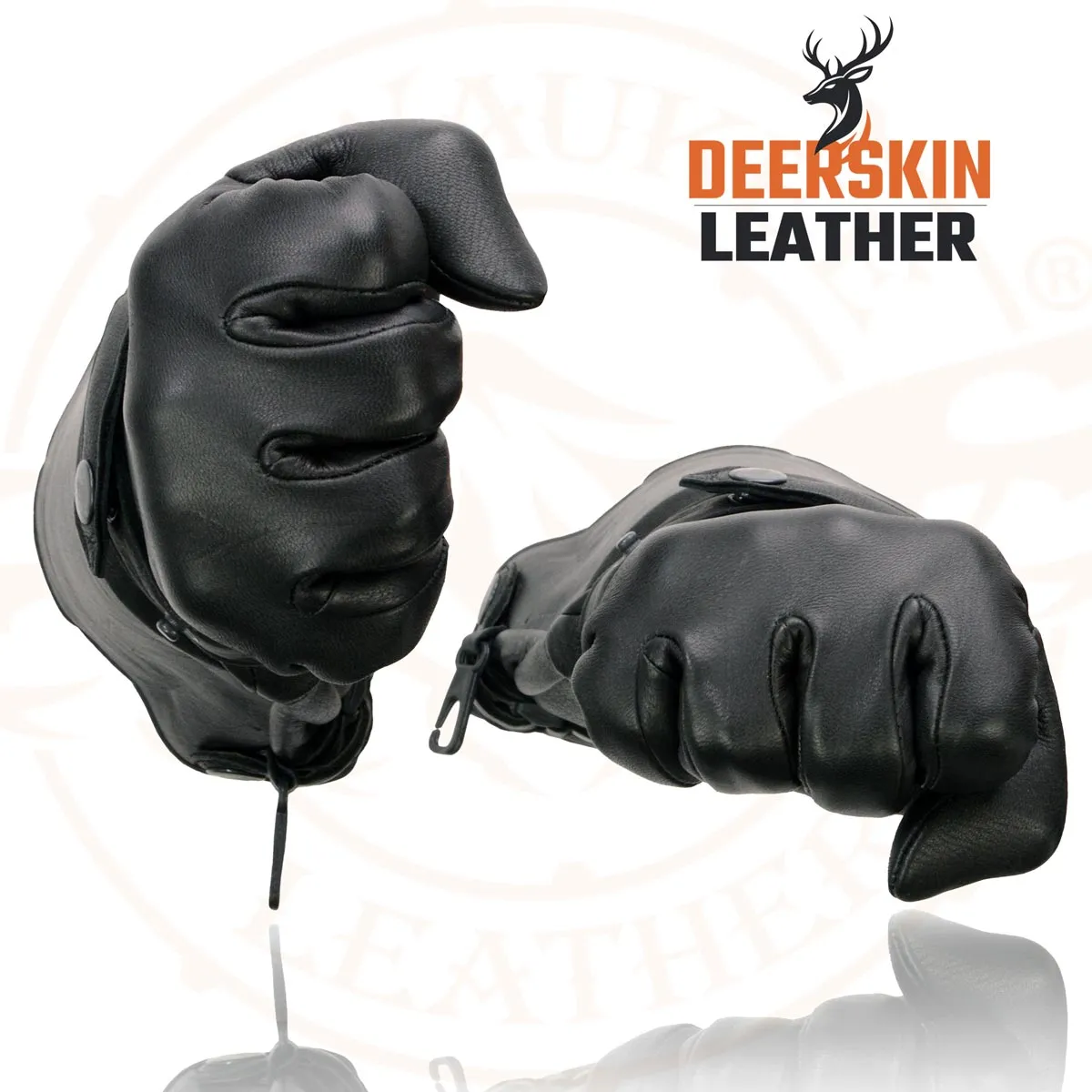 Milwaukee Leather Men's Gauntlet Motorcycle Hand Gloves- Deerskin Long