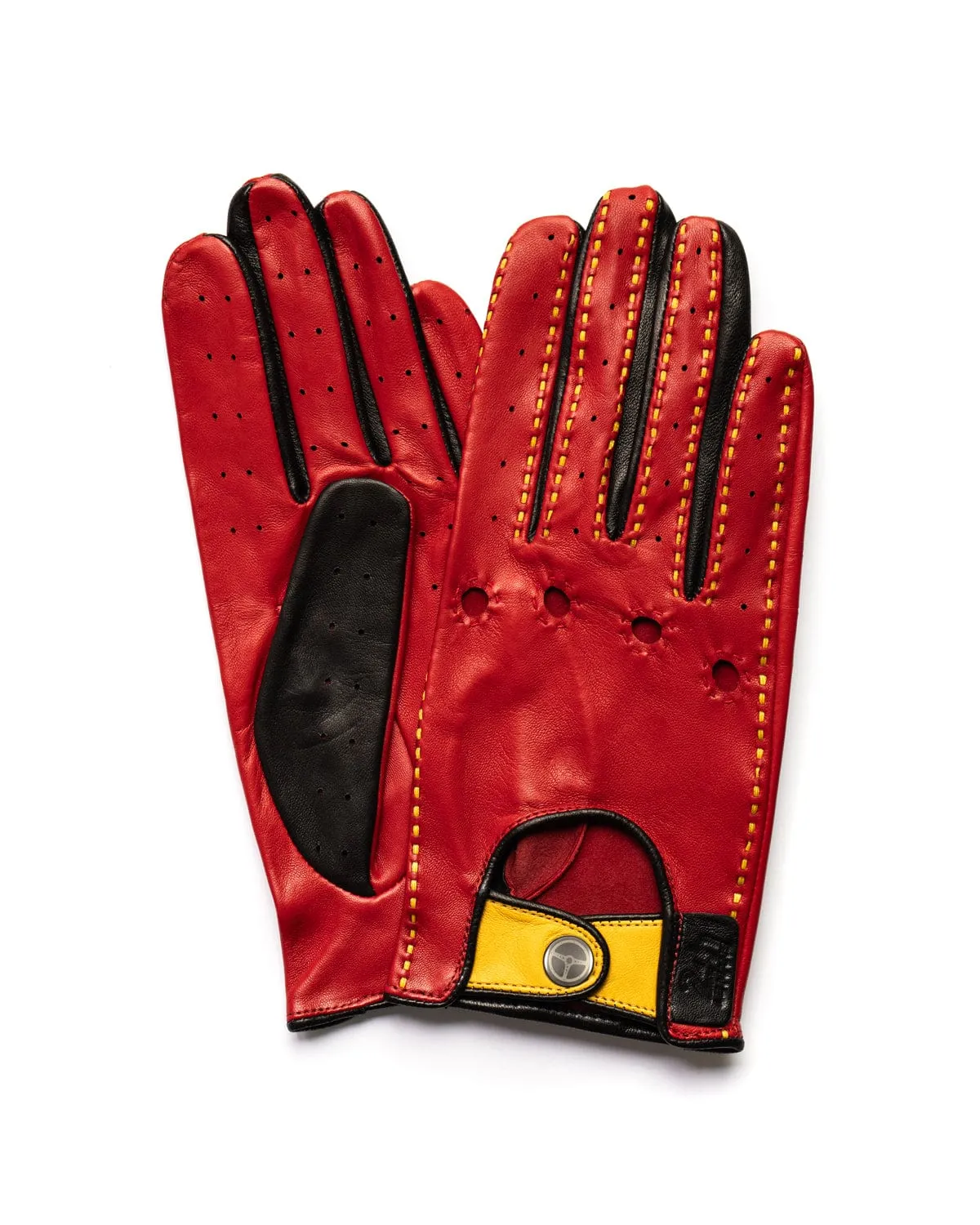 MULSANNE 24 Hours of Le Mans - Ladies Driving Gloves - Hyper Black/Racing Red/Modena Yellow