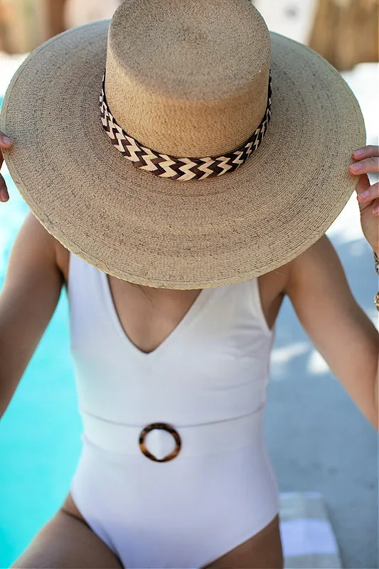 NEW!!  The Athena Pressed Palm Straw Hat