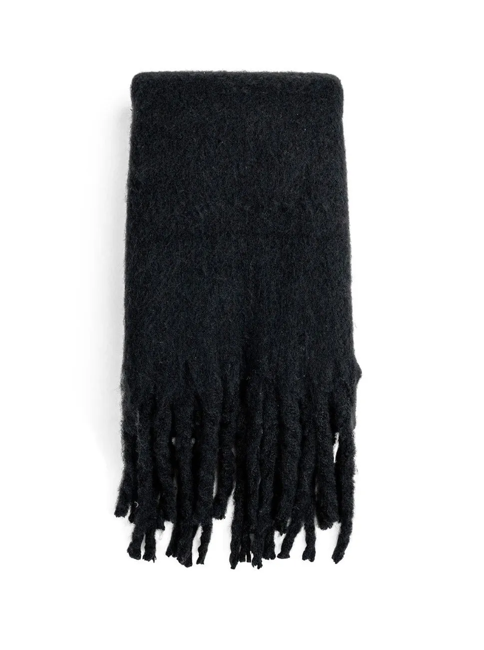 Oversized Chunky Soft Blanket Scarf in Black